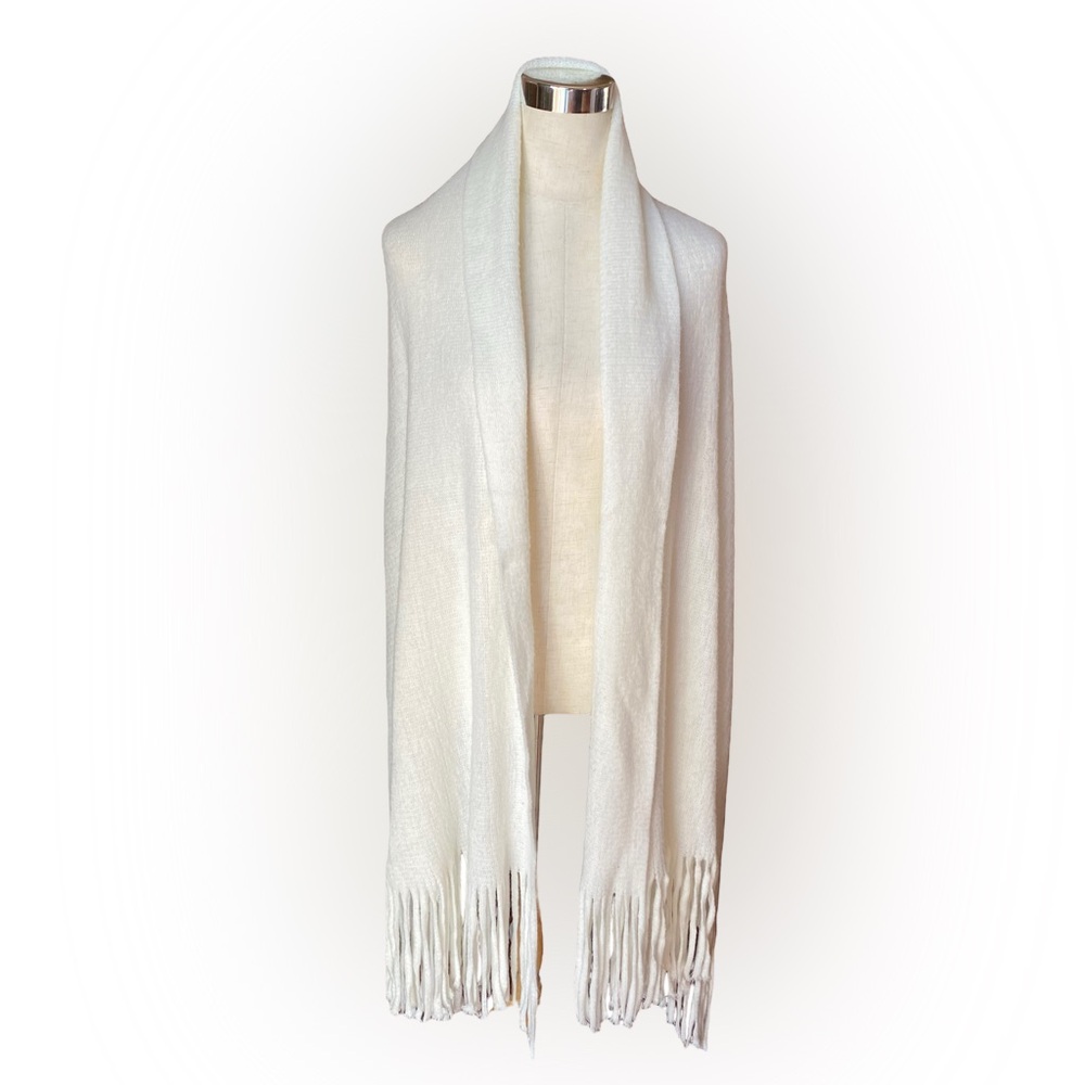 SHAWL White Extremely Large With Fringe